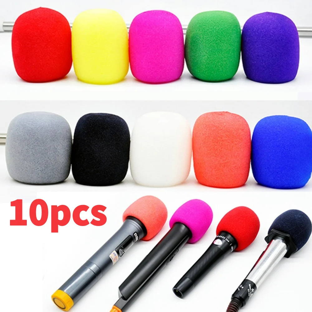10Pcs Microphone Foam Cover Wireless Handheld Stage Microphone
