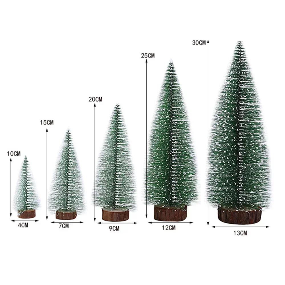 Christmas Tree Ornaments Mini Christmas Tree Creative Mini Christmas Tree Artificial Snow Simulation Frost Pine Tree Desktop Decorative Supply Christmas Ornaments Decoration