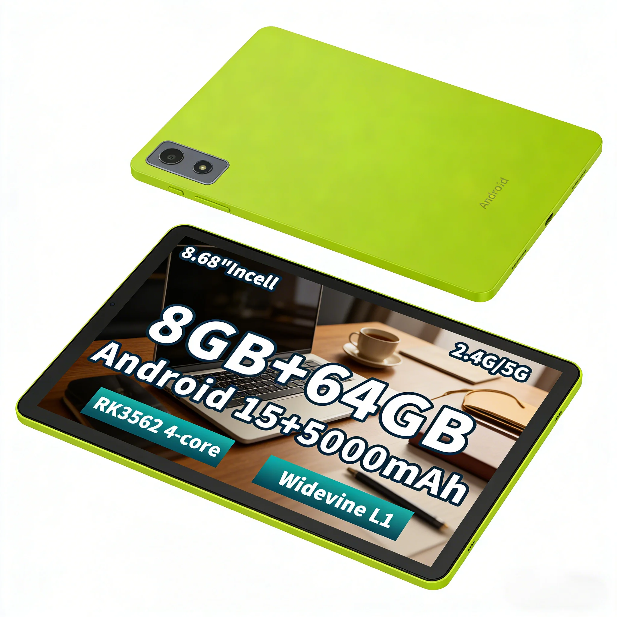 8.68인치 안드로이드 15 태블릿 8GB 램+64GB 롬 RK3562 쿼드 코어 134..