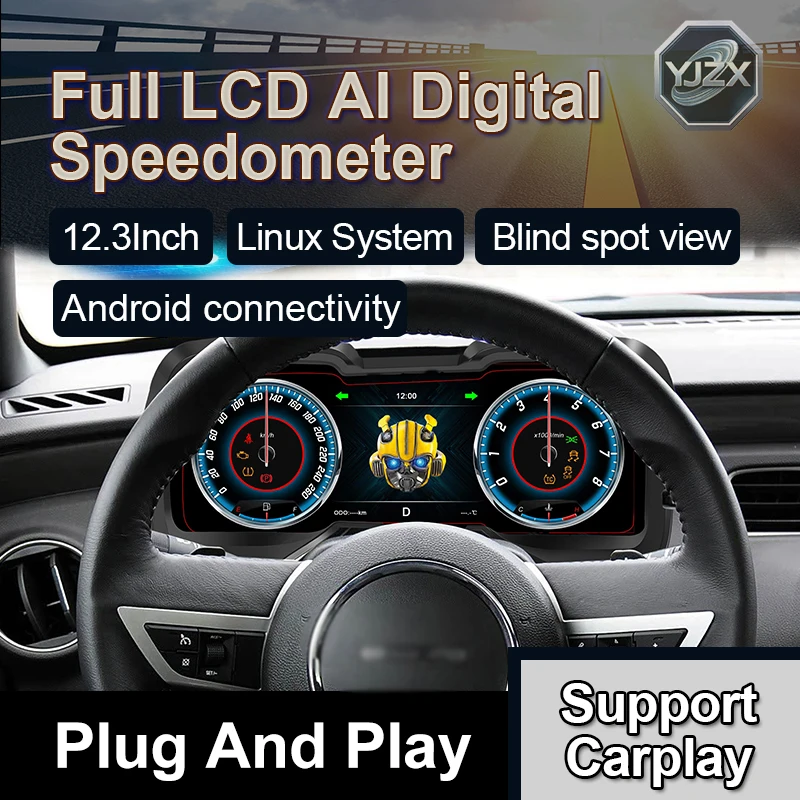 Panel de Instrumentos con Velocímetro Digital LCD de 12.3 Pulgadas, Actualización del Tablero del Automóvil con CarPlay para Chevrolet Camaro 2010-2015, Accesorios para Automóviles 1