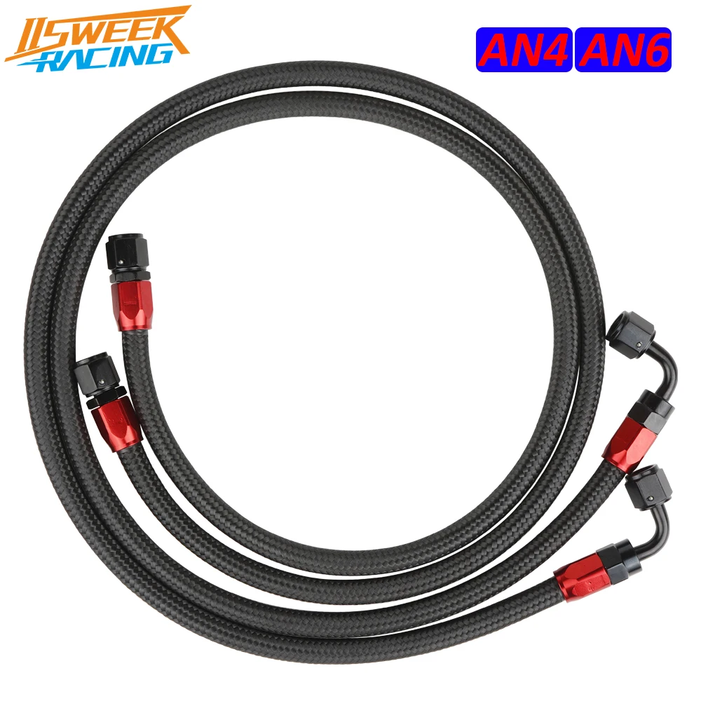 UniversalAN46FuelLineHoseKit2pcs1m3ftNylonSteelBraidedFuel