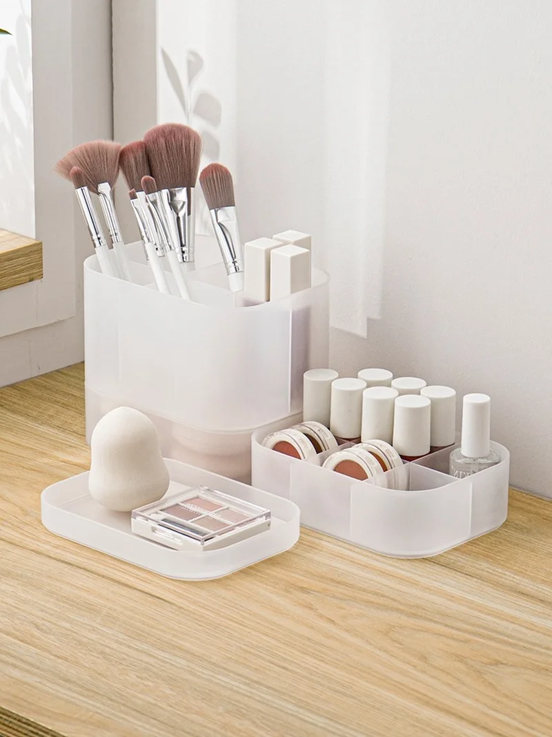Desktop Transparent Frosted Skin Care Products, Cosmetics, Jewelry Storage Storage Box, Office Storage Storage Box