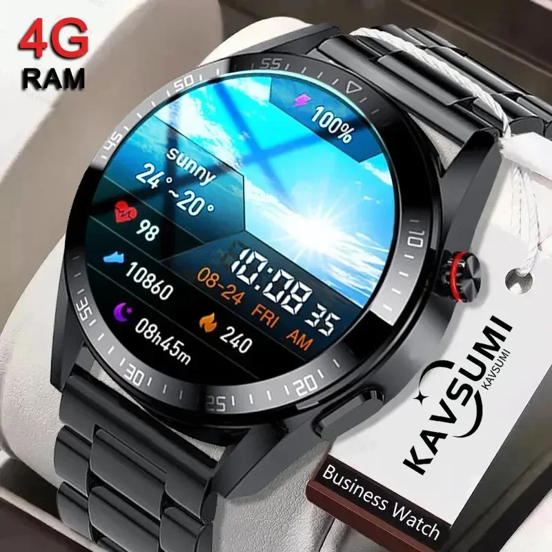 

2023 New 454*454 Screen Smart Watch Men Always Display The Time Bluetooth Call 4G RAM Local Music Smartwatch Link TWS Earphones