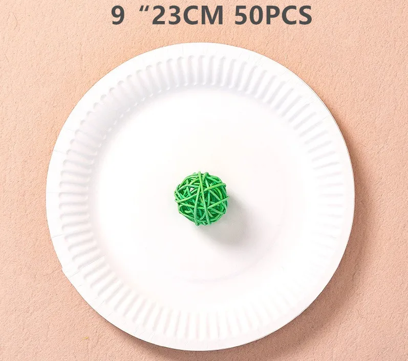 Disposable Paper Plates - 50pcs White Cardboard Party Tableware for Picnics  Kids Crafts