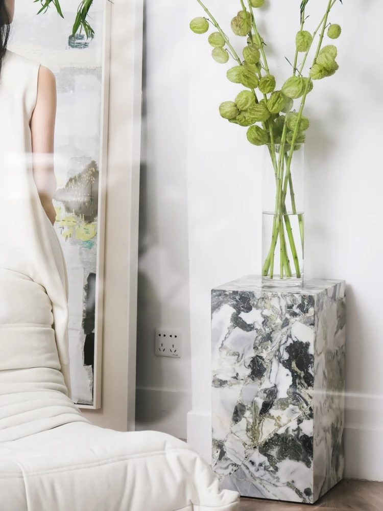 

natural cold jade marble luxury stone edge several porch Taiwan living room vase ornaments booth