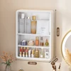 No Drill Bathroom Organizer – Multi-Layer Transparent Cosmetic Display Cabinet with Removable Shelves 5