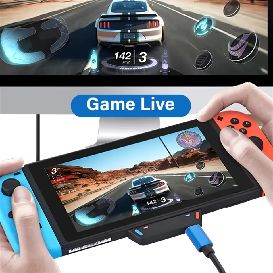 USB 3.0 HD Video Capture Card - 1080P HDMI-Compatible with Type C & Micro USB for Live Broadcast and Recording