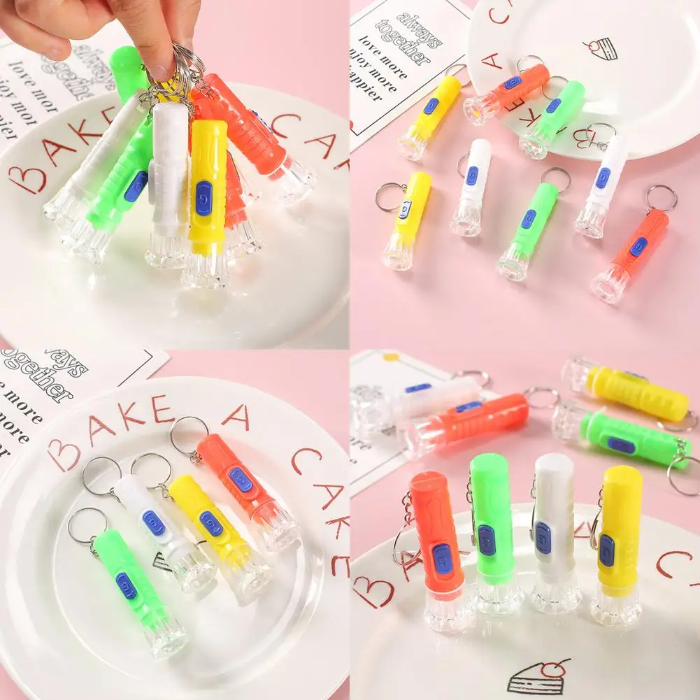 

Portable Flashlight Mini Plastic Children's Flashlight Small Crystal Electric Light Transparent LED Household T5N5