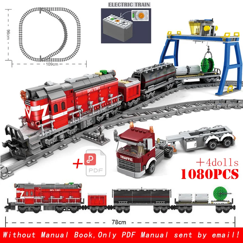 High-Tech Creative City Train Station Building Blocks Toy Set