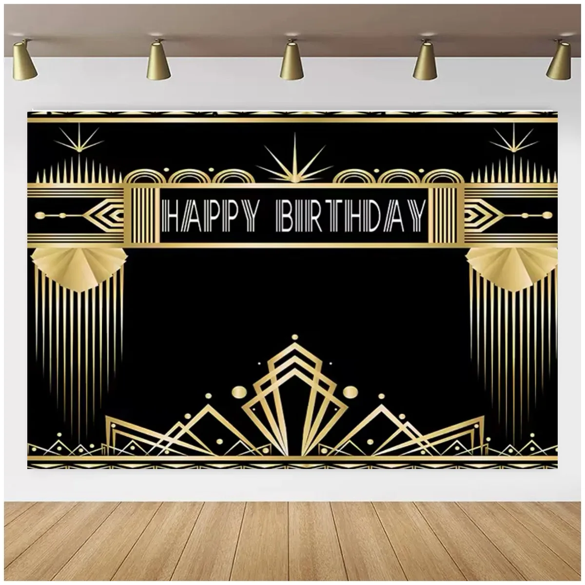 Fond Décoration Années 20 Art Déco - Thème Gatsby Le Grand - Bannière Anniversaire Vinyle