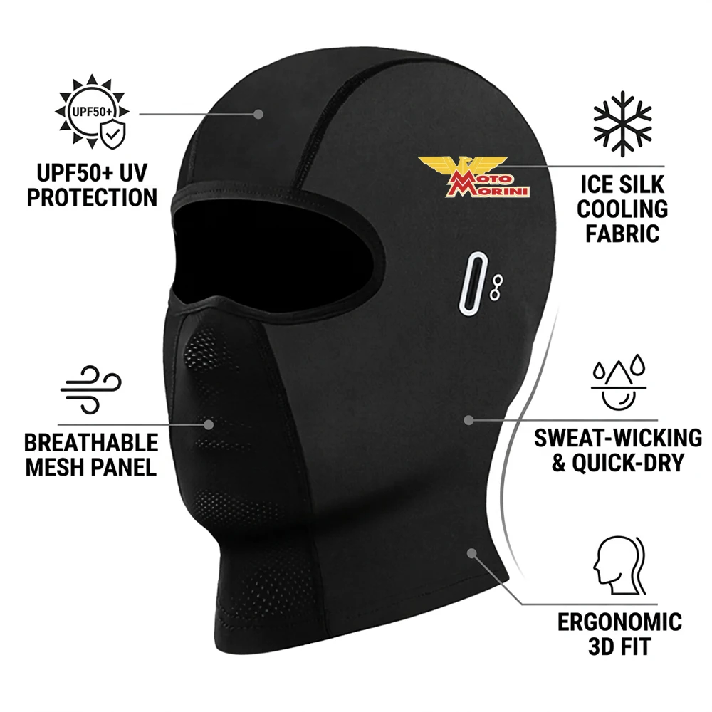 모토 모리니 X-cape 650-1200 발라클라바 ? 안경 구멍이 있는 여름용 UV 통기성 마스크, 2025년 모델용 겨울용 따뜻한 스키 캡