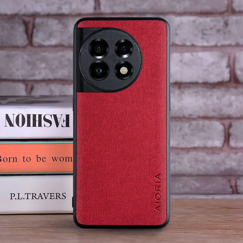 Luxury Textile Leather Skin Phone Case - Soft TPU & Hard Cover