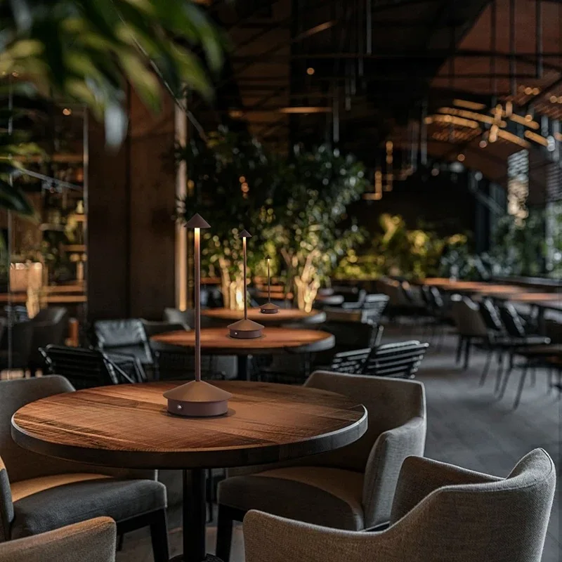 Table LED Lamp Rechargeable Touch Sensor Night Desk Lamp 3 Color Temperatures Stepless Dimming for Restaurant Hotel Bar Bedroom