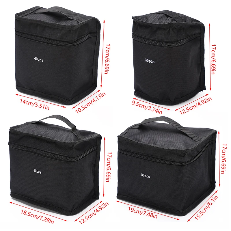 30/40/60/80Pcs Pencil Bag Art Marker Pen Storage Bag Large Capacity Canvas Marker Pen Organizer Folding Square Pouch