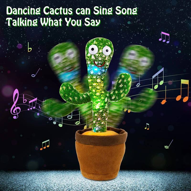 

Lovely Dancing Cactus Talking Toy Charging Sound Record Repeat Doll Kawaii Cactus Kids Education Toys Gift Birthday Present