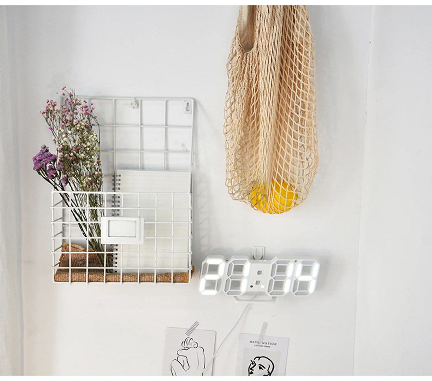 3D LED Digital Alarm Clock Three-dimensional Wall Hanging Watch Table Calendar Thermometer Electronic Furnishings