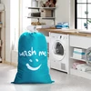 Smile Nylon Laundry Bag Travel Storage Pouch Machine Washable Dirty Clothes Storage Wash Drawstring Bag Large Capacity 4