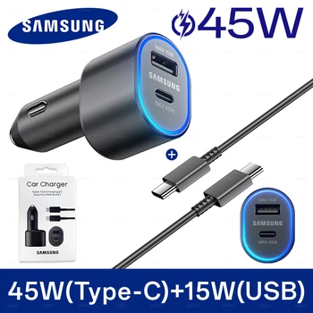 Caricabatteria da auto USB tipo C Samsung da 60 W PD Super ricarica Galaxy S25 S24 S23 S22 Ultra 45 W 15 W Caricabatterie Samsung Z Fold 5 4 Flip in Car
