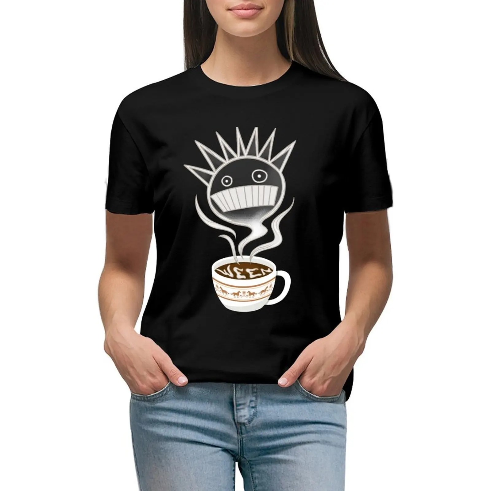 

Coffee Break Ween T-shirt tops anime clothes Women's tops