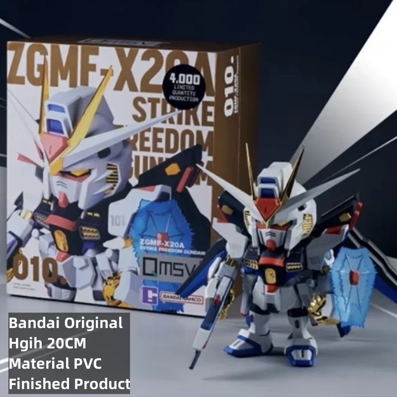 

Bandai Genuine QMSV 010 Freedom Gundam Model Kit no assembly required finished product 20cm Anime Gunpla Action Figure Toys