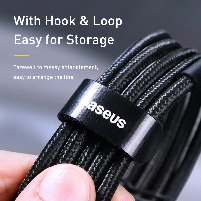 Baseus 고속 충전 코드 USB-C, USB C 타입 케이블, USBC PD, 아이폰 15 프로 맥스 맥북 삼성 포코용, 2m, 100W