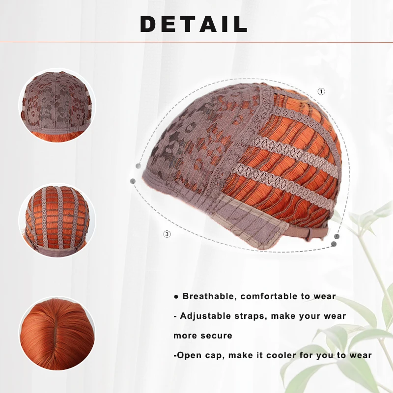 LUPU Gradient Wig Women's Medium length Orange Gradient Black Wig Natural Appearance Synthetic Wig Daily Party Halloween