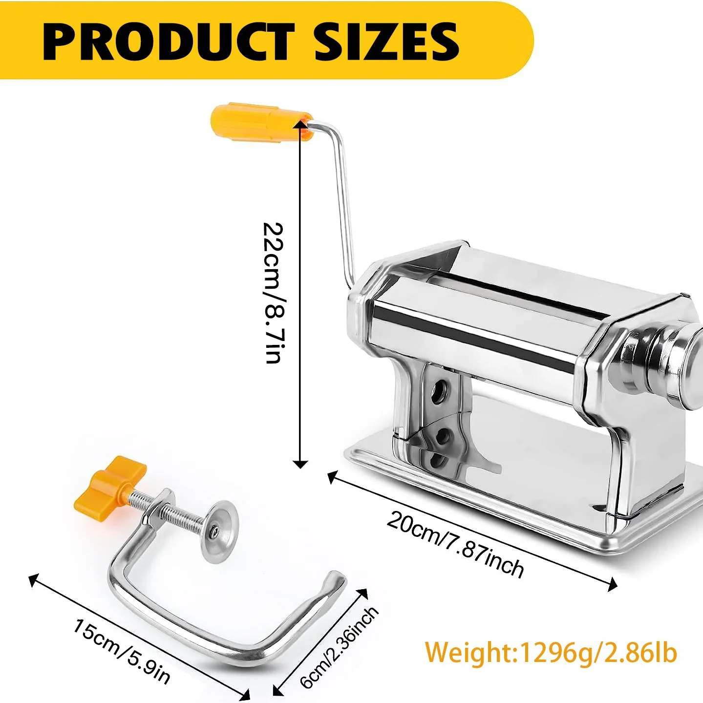 Noodle Press Stainless Steel Rubber Clay Machine Manual Noodle Press Rolling Dough Machine Hand Cranked Household DIY Clay Tool