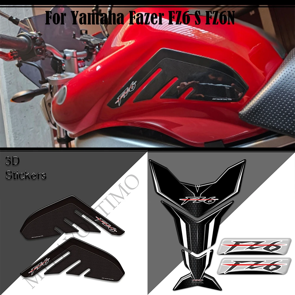 For Yamaha FZ6 S FZ6N Fazer FZ6R FZ 6 Motorcycle Stickers Decals Protector Tank Pad Side Grips Gas Fuel Oil Kit Knee Scratch