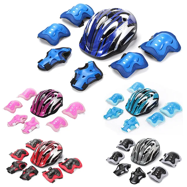 Kids Adjustable Helmet Protective Gear Set Sports Knee Elbow Wrist Pads for Children Boys Girls Bike Skateboard Scooter Roller 4