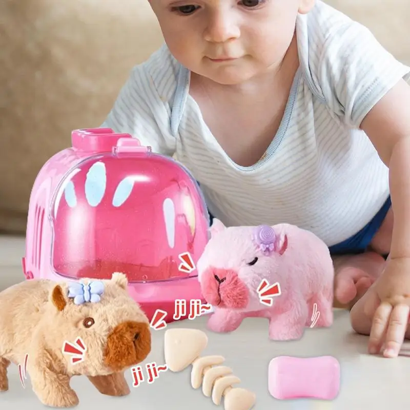 Electric Walking Capybara Animal Figure Electric Walking Toy Capybara Doll Boys Girls Over 3 Years Old Animal Companion For Stud 4