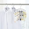Clothes Drying Hanger with 32 Clips / 8 Clips Socks Underwear Drying Folding Laundry Hanging Rack 4