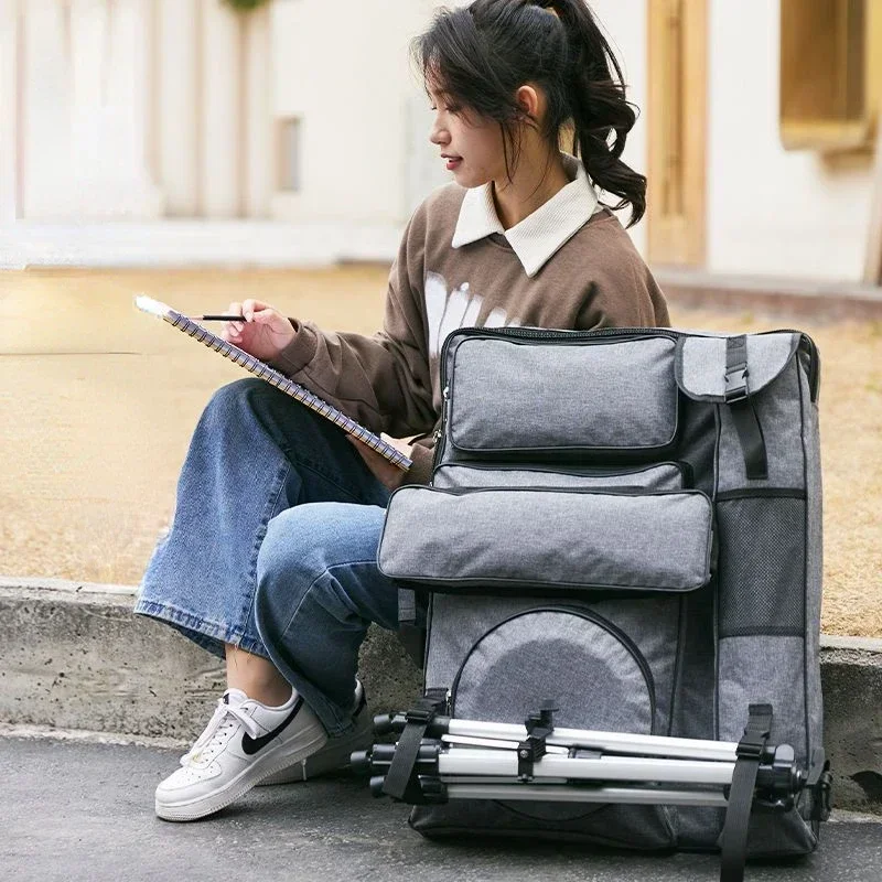 내구성이 뛰어난 드로잉 가방 페인팅 가방 미술 학생용 스케치 대용량 드로잉 보드 가방 두꺼운 백팩 스케치 세트