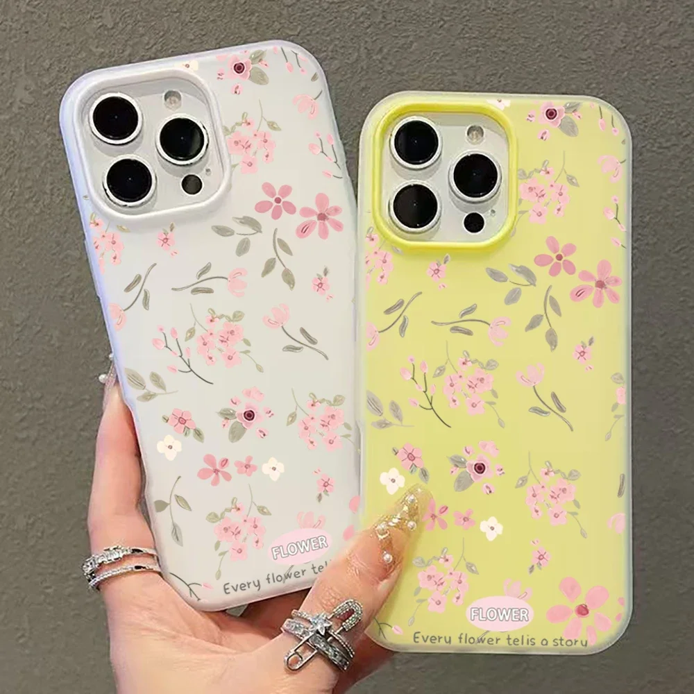 Charming Pink Floral Pattern Phone Case Cover