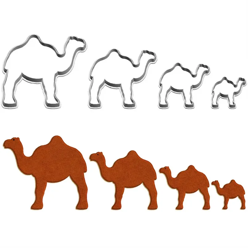 Four Specifications Cartoon Desert Animal Single-humped Camel Plastic Molds Cake Fondant Tools Cookie Sushi and Fruits Cutters