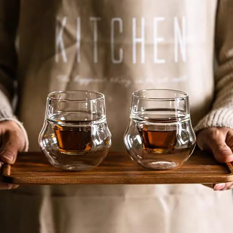 كوب قهوة زجاج مزدوج 2 قطعة