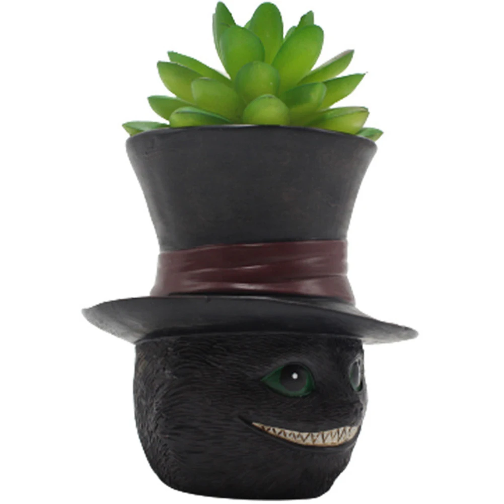 Black Cat Plant Pot Succulent Planter Best Gifts for Family Friends Cute Resin Planter Flower Planter for Indoor Outdoor