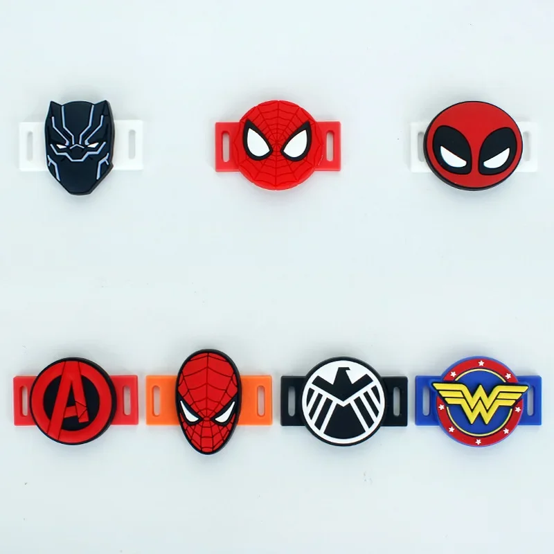 2024 1pcs Sale Superhero Shoelace Buckle PVC Spider-Man The Hulk Panther Slippers Souvenir Decoration Kids X-mas Party Gifts