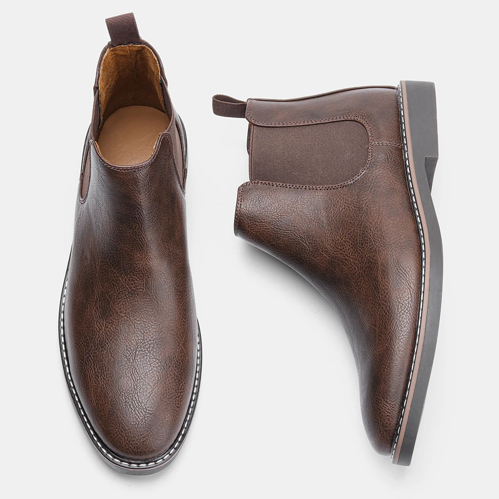 40-46 Retro Men Chelsea Boots Brand Comfortable Leather Boots Fashion Casual #KD5237