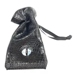 PU Leather Dice Bag Dragon Eye Pattern PU Leather Dice Storage Pouch Dice Container Embossed Games Accessories Drawstring Coins