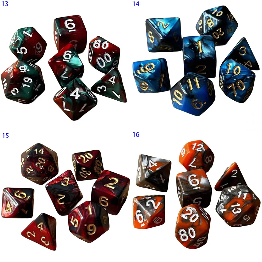 DND Würfel Acryl Solide Abgerundete Kanten Polyedrische Würfel D+D Set für Dungeons and Dragons Pathfinder Rollenspiel (RPG) – Detail 8