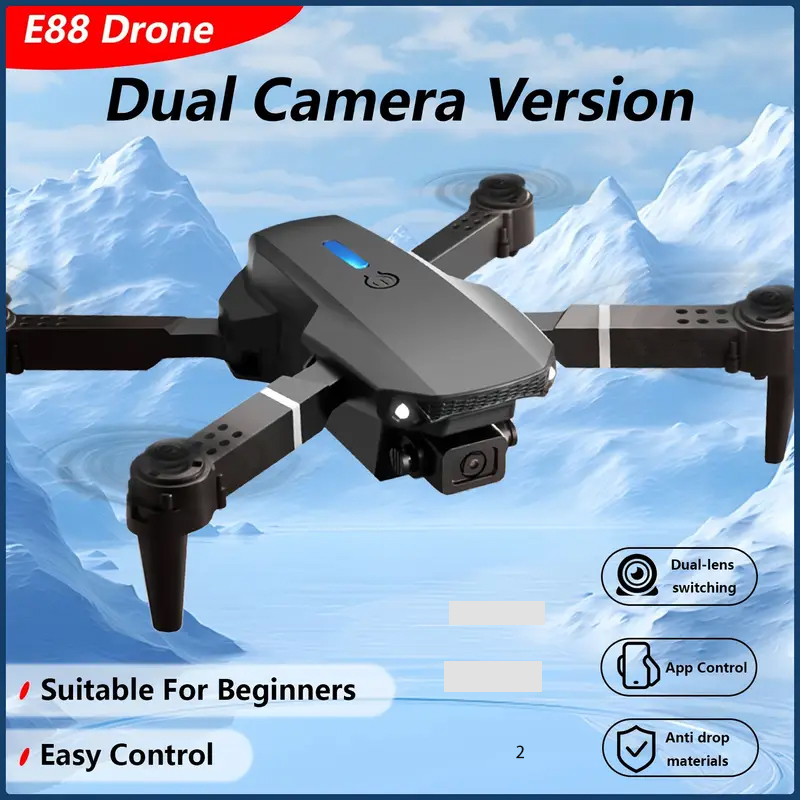 E88 Drone HD Dual Camera WIFI Connection Aerial Photography Drone Height Quadcopter Christmas Halloween Gift