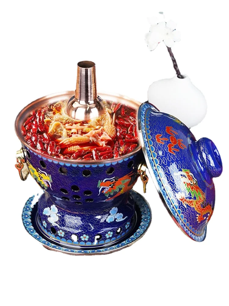 

Single person small hot enamel pure copper hot thickened one person onealcohol stove separate meal pot household