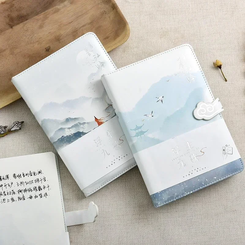 

Блокнот с иллюстрацией реки, записная книжка, Дневник для рук, красивая полноцветная книга в древнем стиле с китайским вечер для девочек