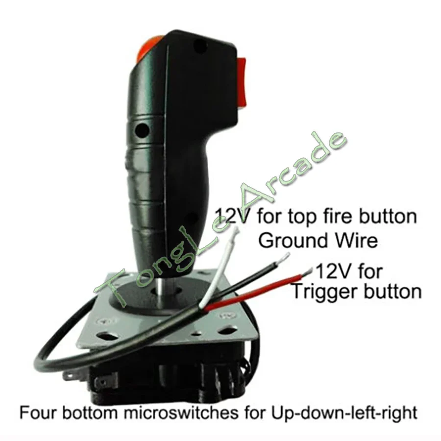 8방향 비행 조이스틱 & 상단 버튼 트리거 스틱 (항공기 배틀 시티 아케이드 게임 크레인 자판기 5P, 진동 기능 포함)