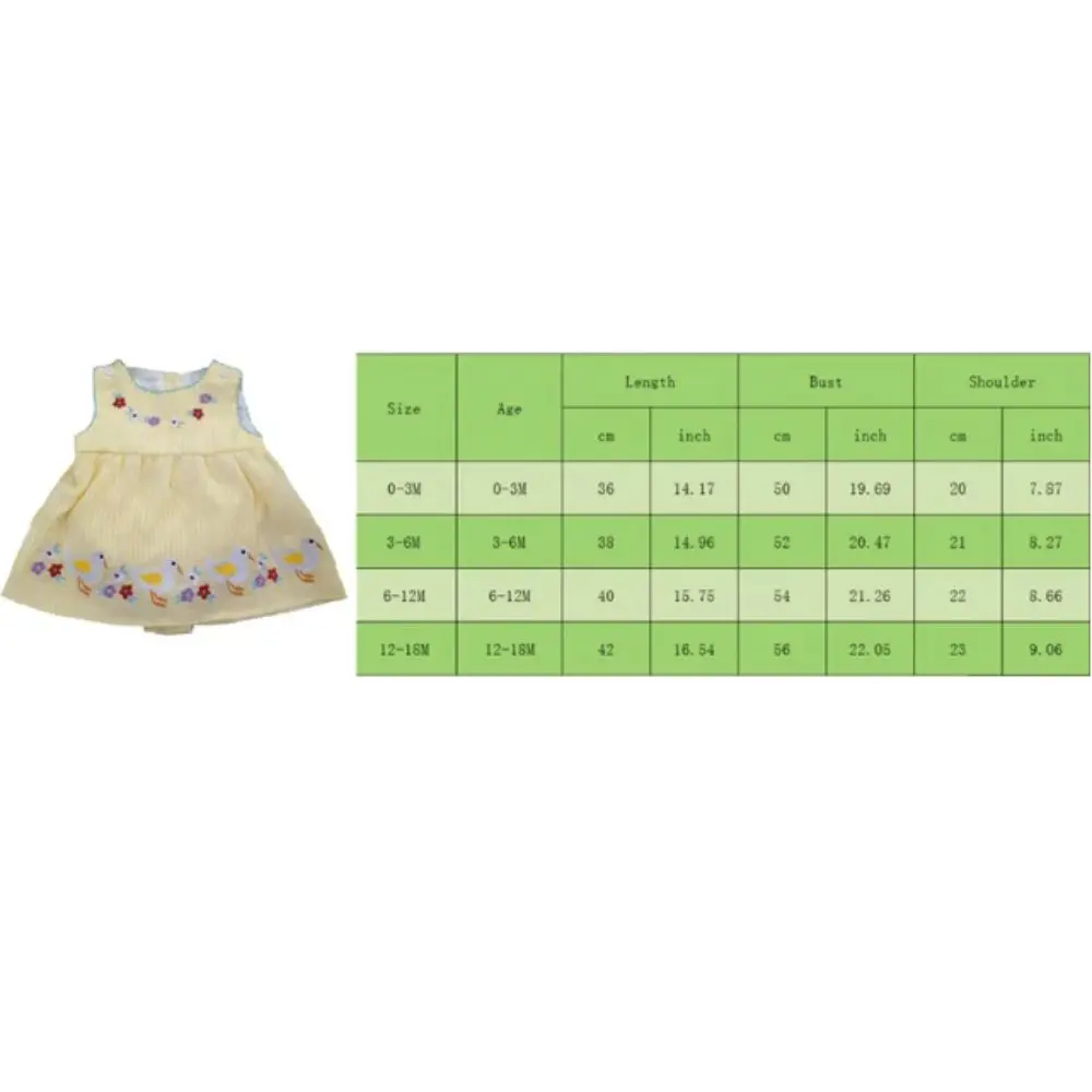 Sleeveless Design Baby Girl Romper Dress Yellow Gingham Cotton Material Cotton Romper Duck Print Floral Embroidery