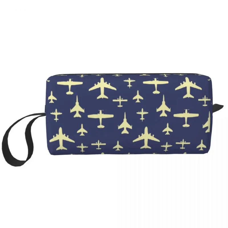 

Fly Past Aeroplanes Makeup Bag Large Cosmetic Bag Men Women Pilot Air Fighter Toiletry Bags Accessories Organizer