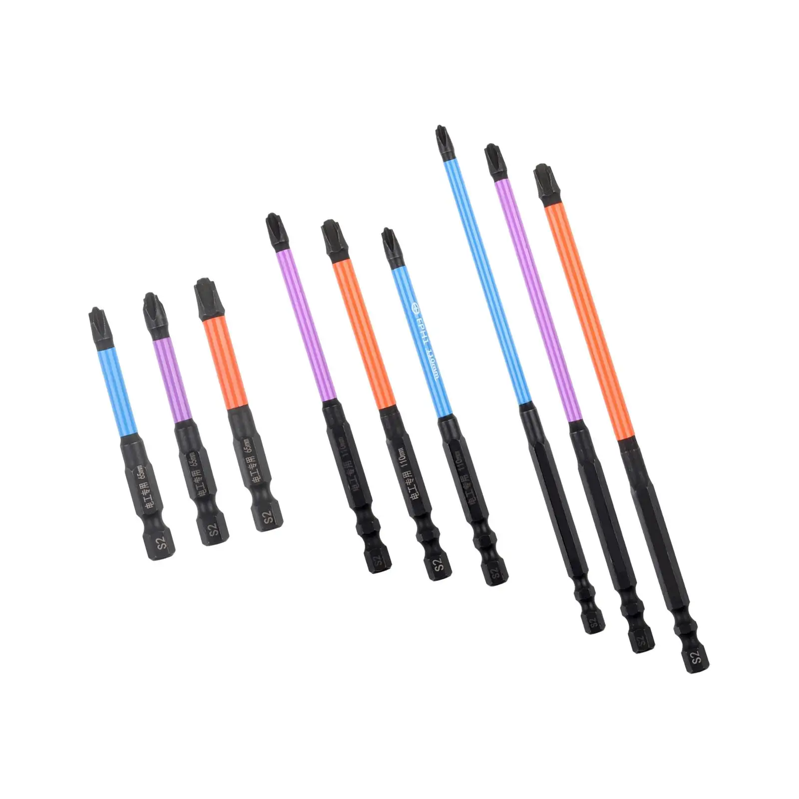 

3x Magnetic Special Slotted Cross Head Screwdriver Bits Anti Slip for Electric Drills Cordless Drills Electrician Hand Drills