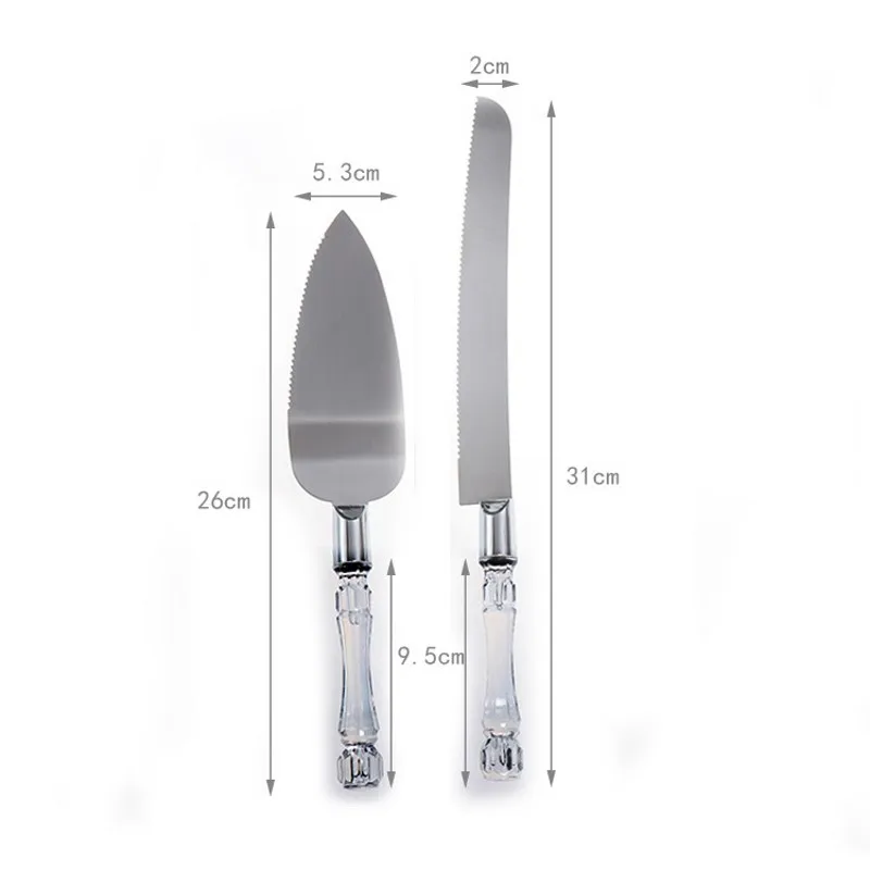 Stainless Steel Cake Shovel Set Bread Pizza Knife Dessert Pie Fondant Divider Cutter Spatula for Wedding Birth Baking Tool  2Pcs 