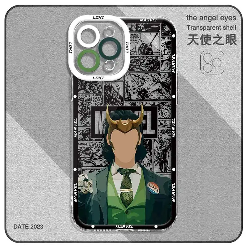 Marvel Loki Wanda Spider Man Clear Phone Case Per Apple Iphone 15 15 Plus 15 Pro 15 Pro Max Angel Eyes Soft Cover Silicone Funda