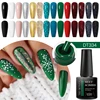 7ML Green Gel Nail Polish Autumn Winter Nails Red Glitter Semi Permanent Varnish Soak Off UV LED Nail Art Gel Polish Manicure 3